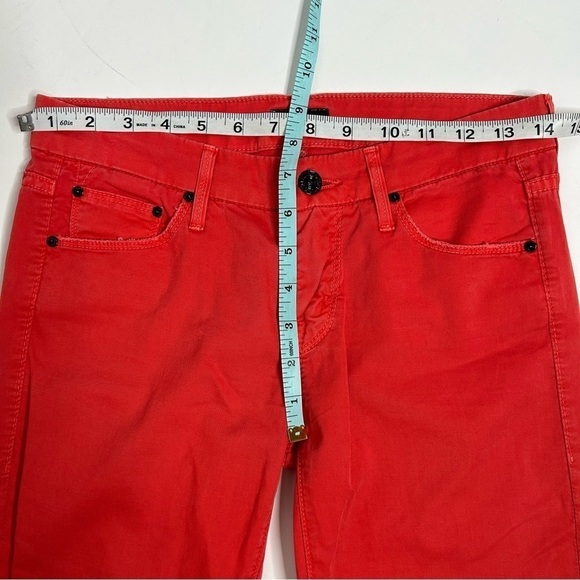 MOTHER The Looker Crop Skinny Jeans In Bonfire Orange - Picture 14 of 16